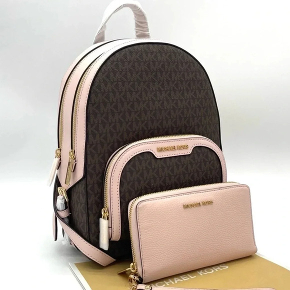 Michael Kors Medium Jaycee Zip Packet Backpack & Phone Case Wallet Wristlet - Picture 1 of 12